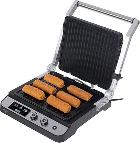 Grill elektrik, Adler, AD 3059, LED 2‑në‑1, 3000W, temperaturë 60‑230°C, timer 1‑99 min, dy palë pllaka