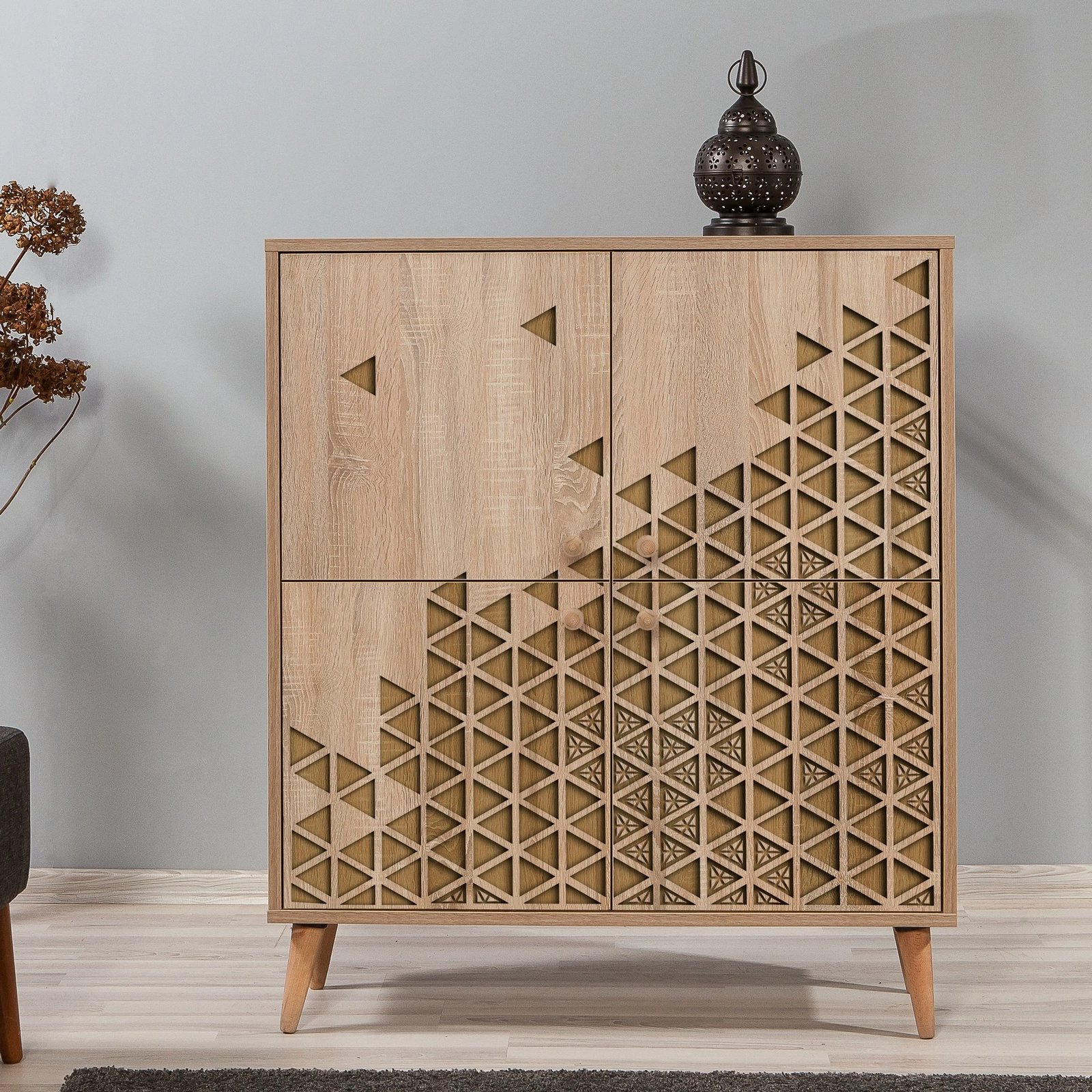 Dollap multifunksional Hanah Home, Multilux-120, ngjyrë lisi Sonoma