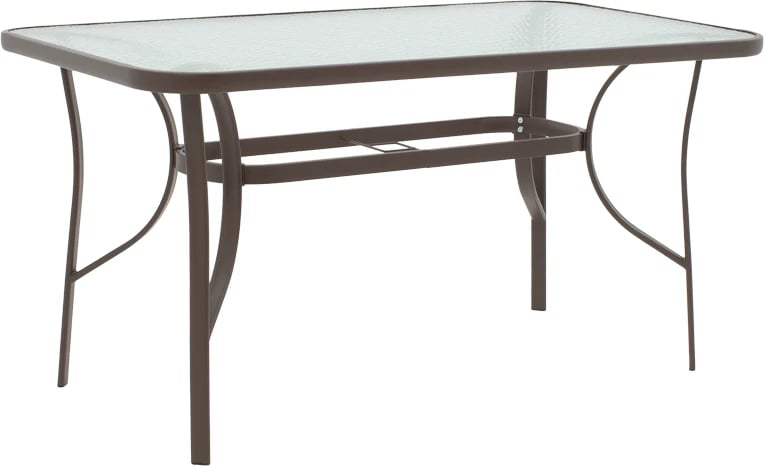 Tavolinë me karrige për terasë Ensure-Calan set 5 copë metal-tekstiline kafe