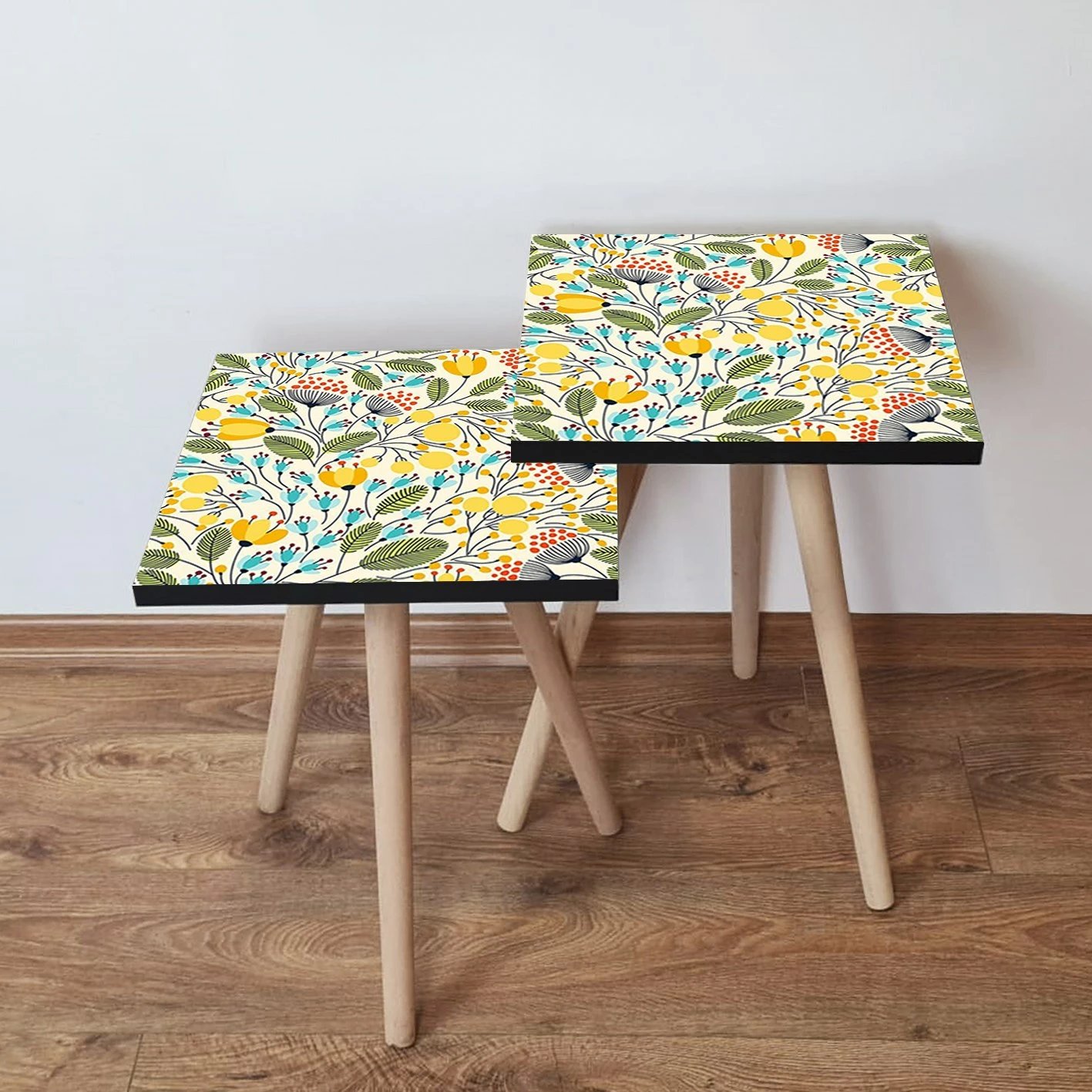 Tavolina ndihmëse, set prej 2 copësh, dizajn shumëngjyrësh, Skye Decor, 2Shp201