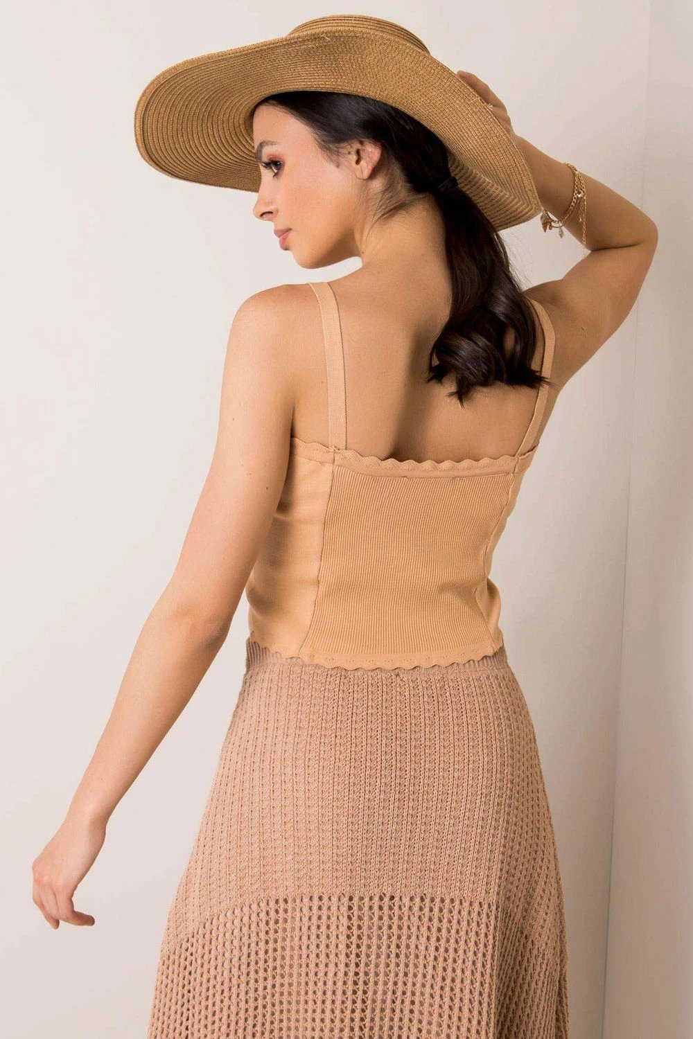 Crop top për femra Rue Paris 215374, kafe