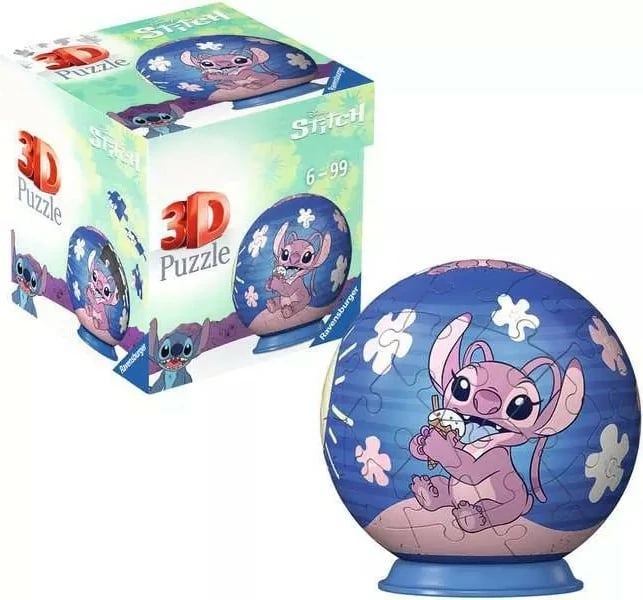Puzzle 3D Ravensburger Lilo & Stitch, 54 pjesë, plastik, 7.5 cm