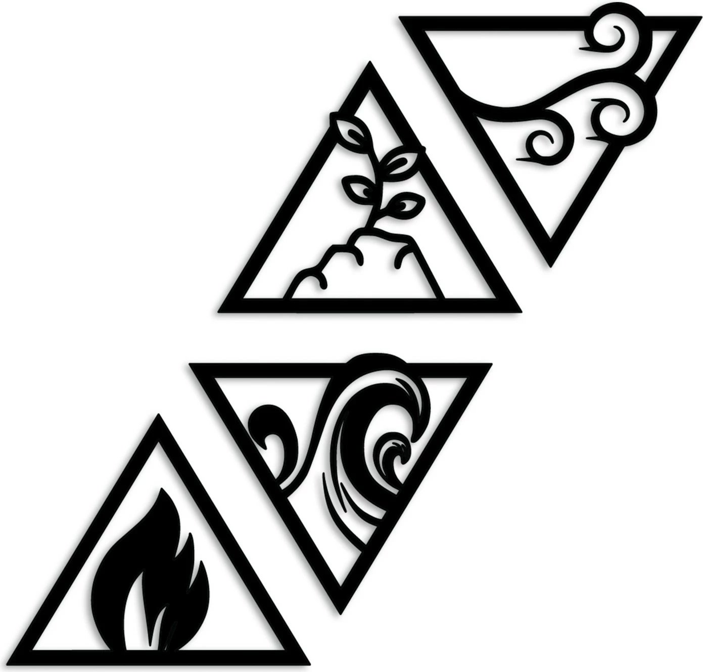 Aksesor dekorativ metalik për mur Wallity, për elemente, 4 pjesë