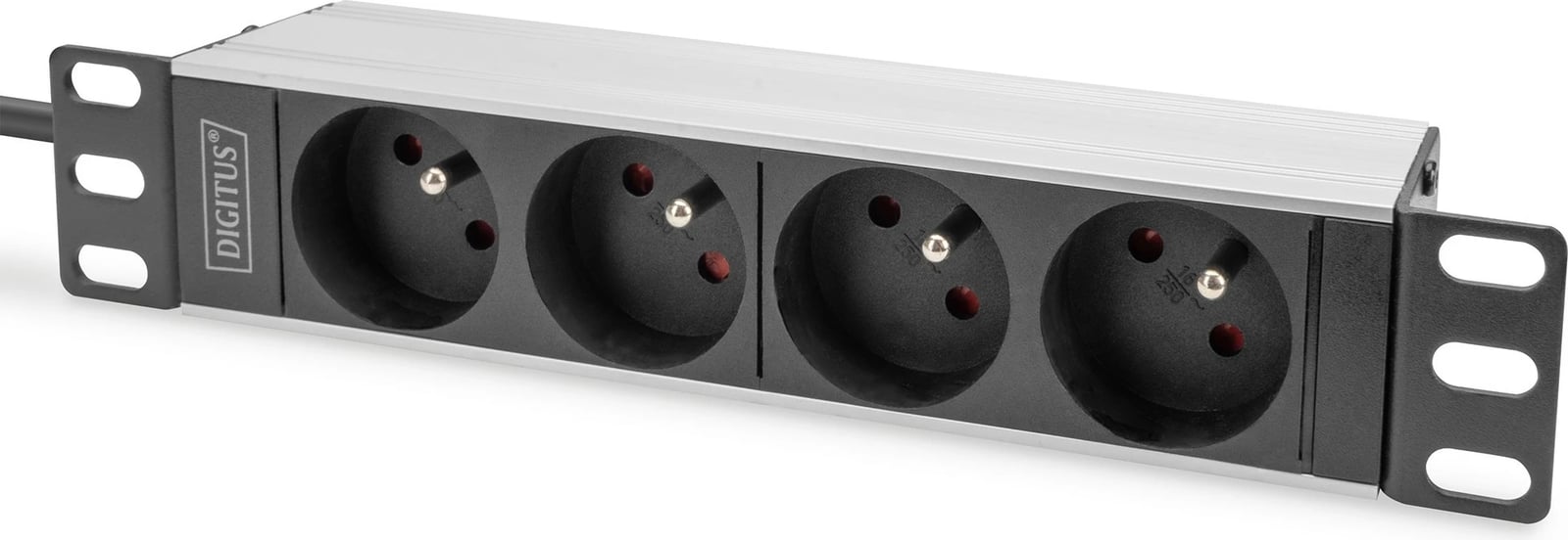 PDU Digitus 1U, 4xCEE7/5, 230V/16A, e zezë