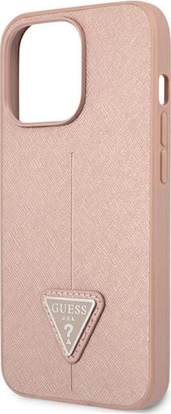 Mbështjellës Guess SaffianoTriangle Logo për iPhone 14 Pro Max 6.7", Rozë Mbështjellës Guess SaffianoTriangle Logo për iPhone 14 Pro Max 6.7", Rozë