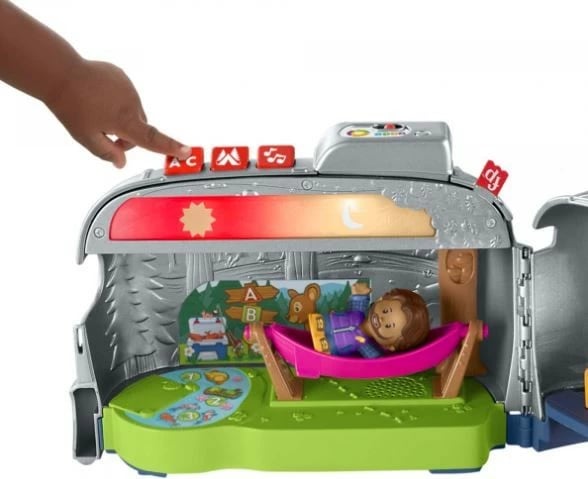 Set lodrash edukative Fisher-Price Little People Kamper i vogël HJN43, shumëngjyrësh
