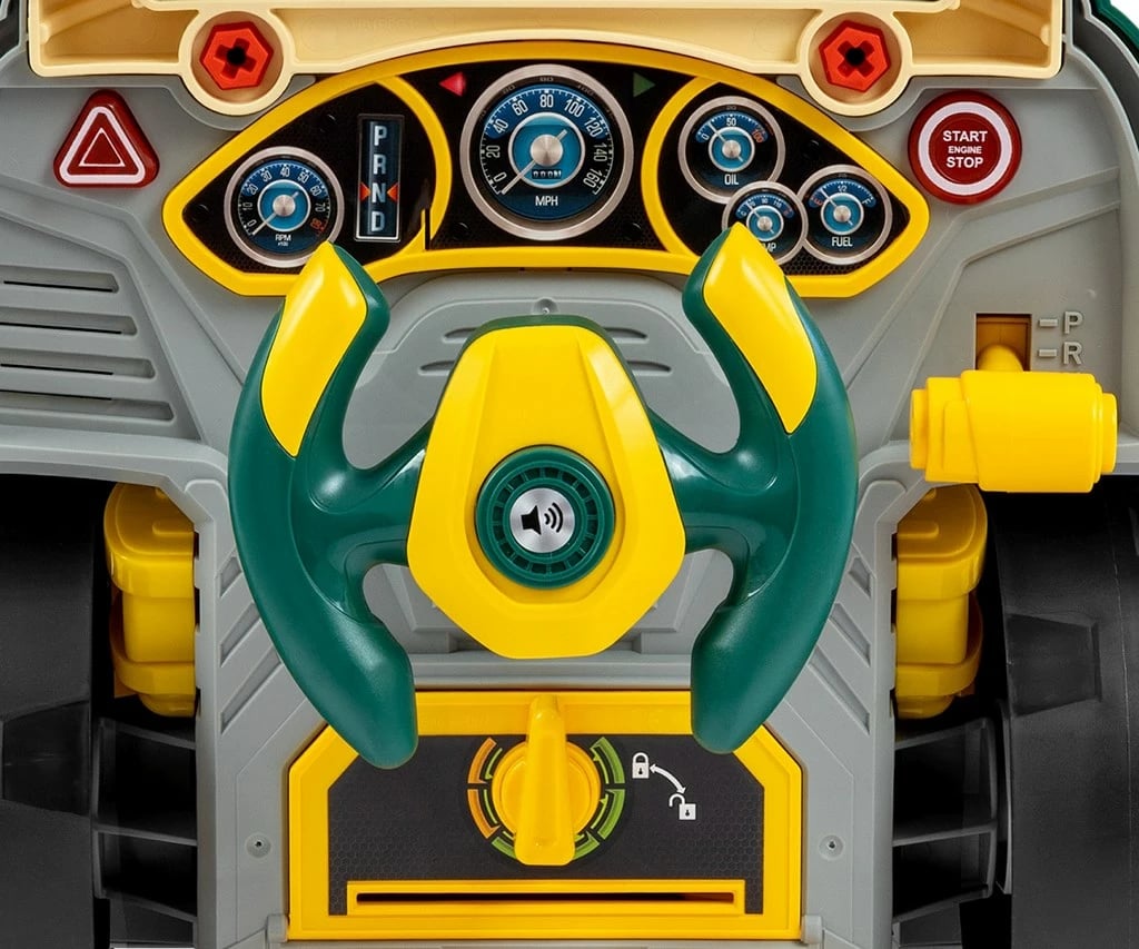 Lodër edukative motor makine me kapak hapës, MILLY MALLY N-GINE, efekte dritë/tingull, timon me borinë, 3 AA, 3+ , e gjelbër, set 56 copë