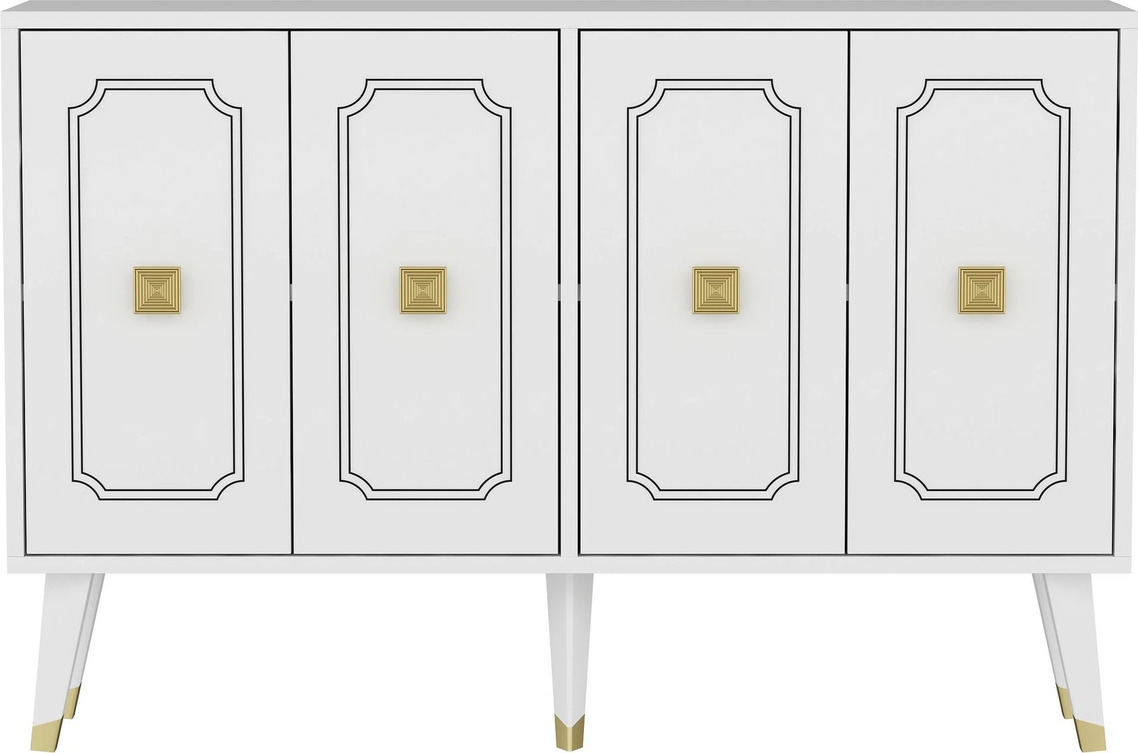 Konsolë Hanah Home Roland, e bardhë, e artë