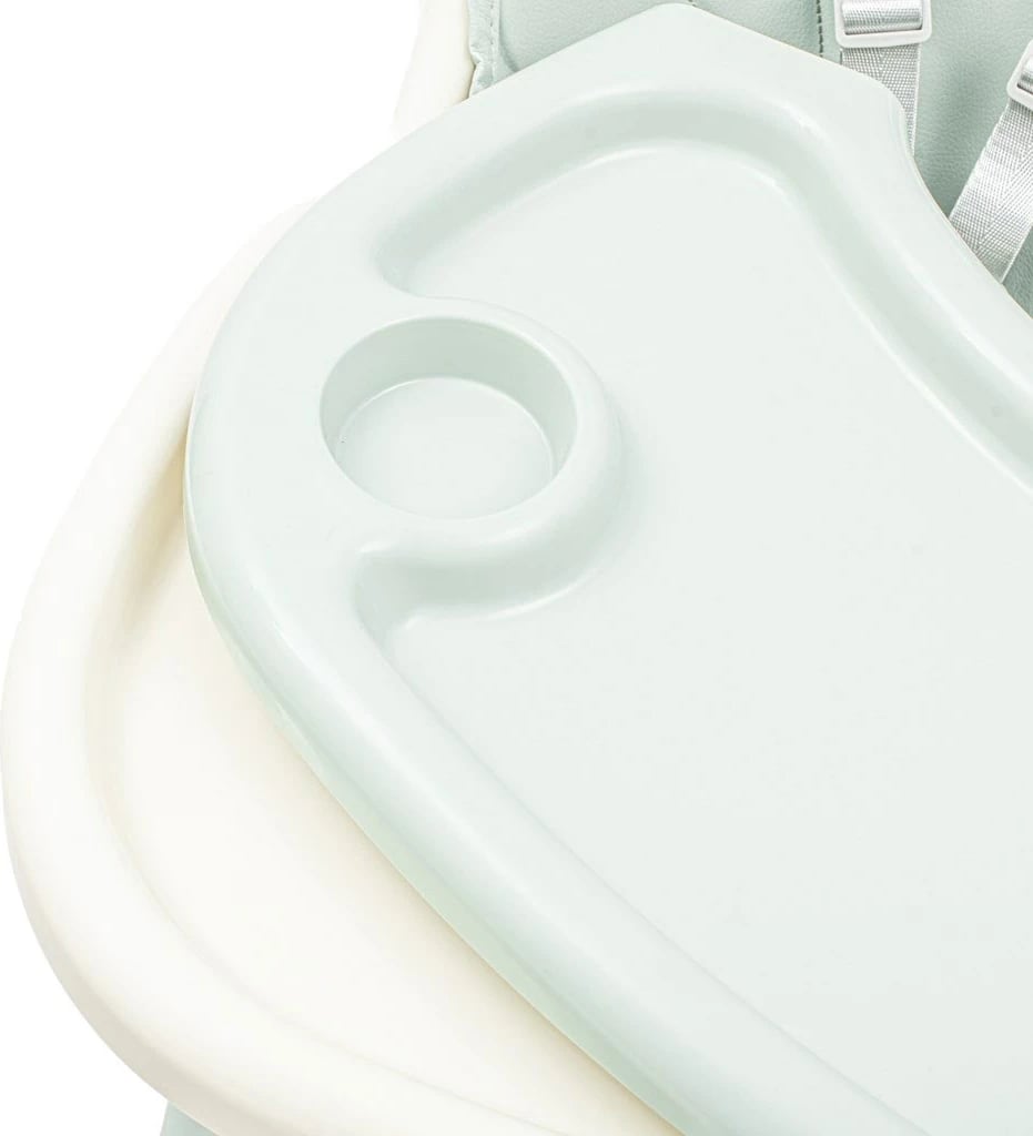 Karrige e lartë ushqimi, BABY MIX, Nora, tabaka e dyfishtë e rregullueshme, rrip sigurie 5-pikësh, deri 15 kg, jeshile e zbehtë