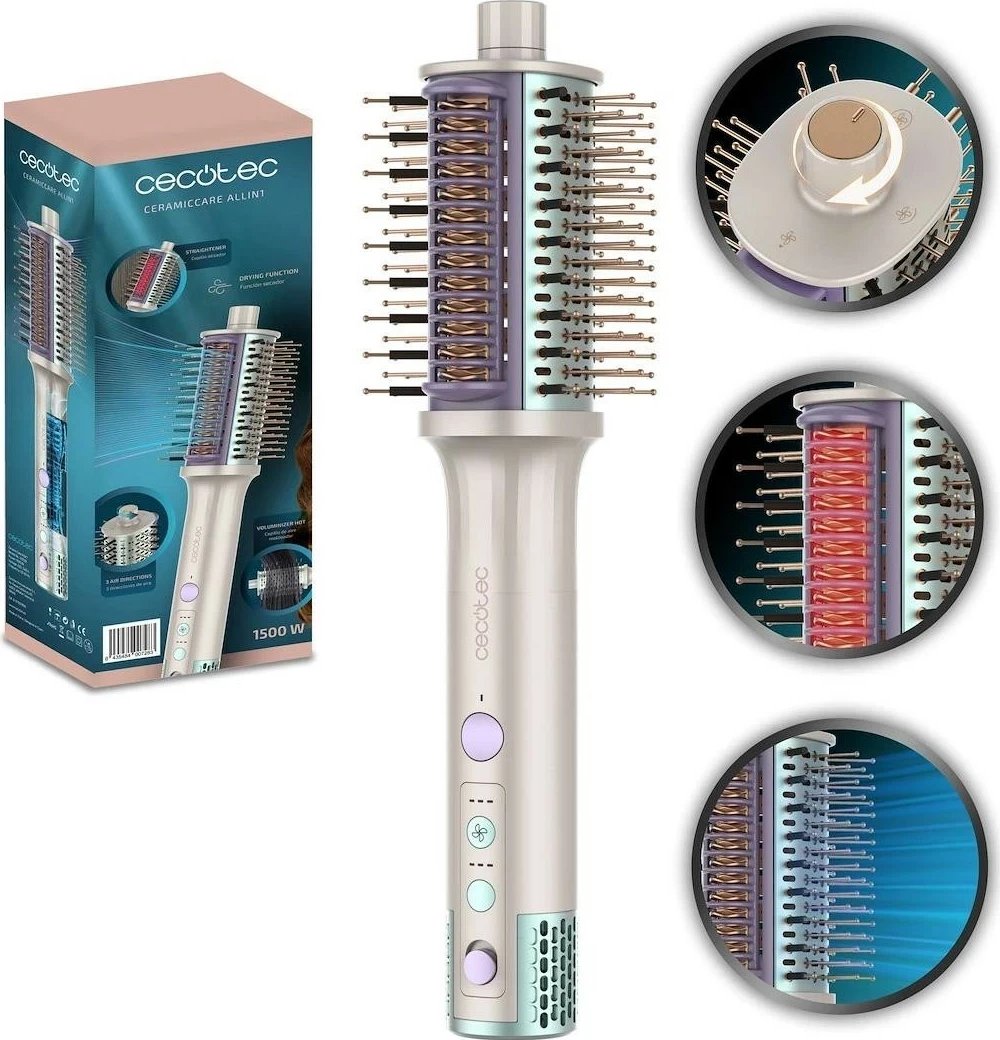 Tharëse flokësh Cecotec CeramicCare Allin1, 1500W, e bardhë