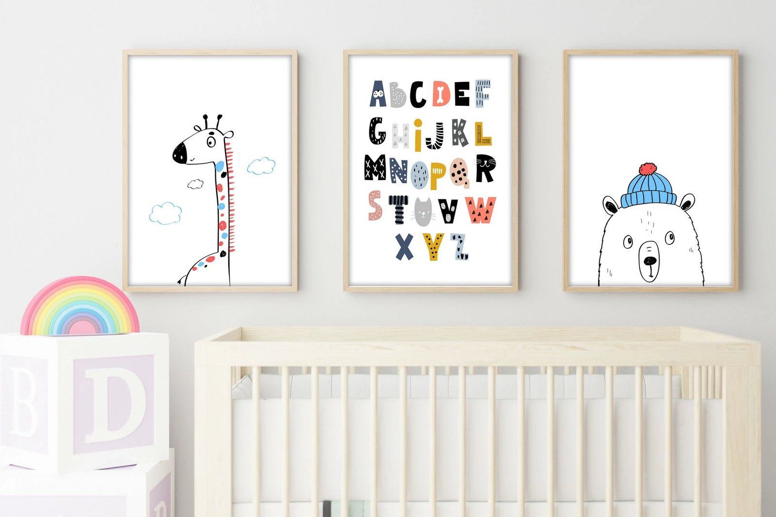 Pikturë dekorative me kornizë, 3 pjesë, Wallity, Huhu194, 70x50