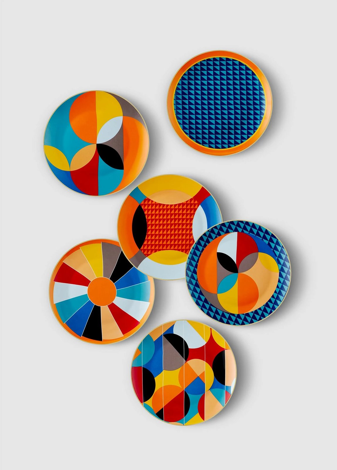 Set pjatash për ëmbëlsira, shumëngjyrëshe, Hermia, DNR0077, 6 copë