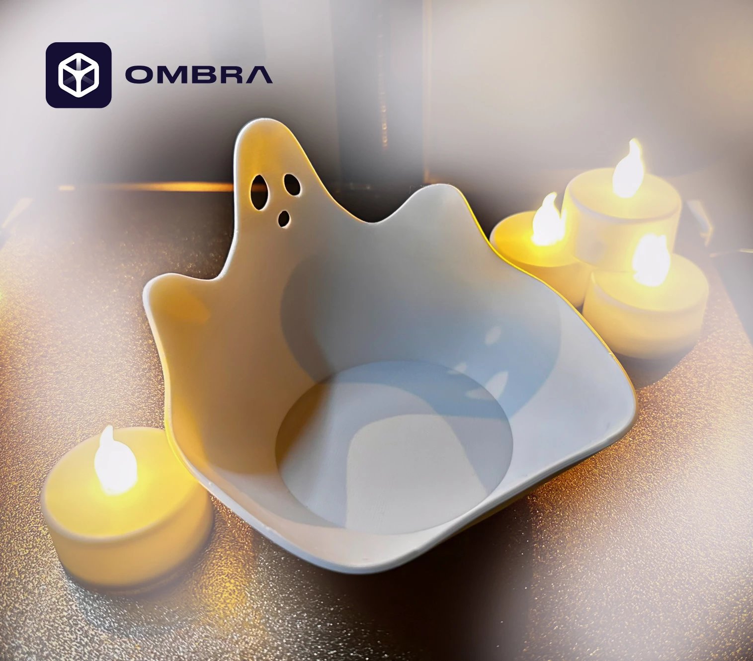 Enë Mbajtëse Dekorative për Halloween (Ghost Plate) - e bardhë