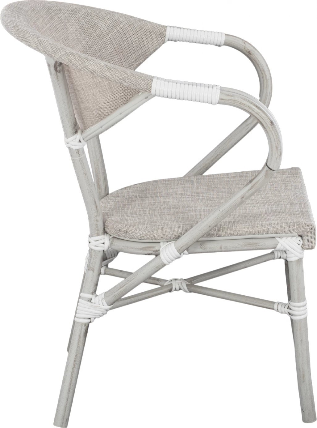 Karrige alumini pamje bambu, gri patinë, me tekstilene, FH5108, 57x57x83 cm