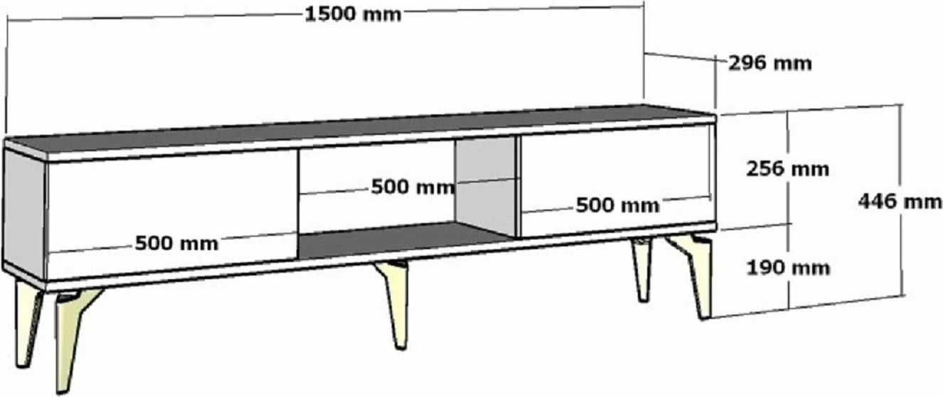Komodinë TV Skye Decor, ngjyrë lis safir, e bardhë