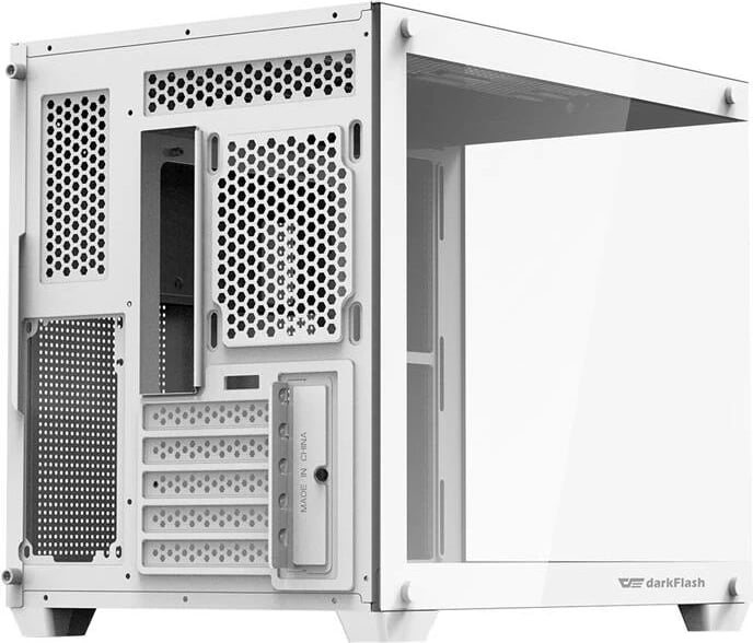 Kasë Darkflash C285MP Midi Tower mATX/ITX xhami i temperuar dy-anësh mbështetje radiator 360 mm pa tifozë të instaluar e bardhë