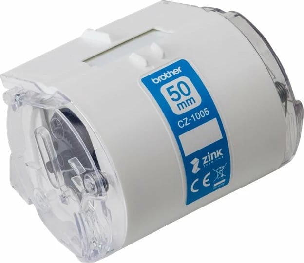 Rrotullë etiketa Brother CZ-1005, për VC-500W, 50 mm x 5 m, ZINK, e bardhë