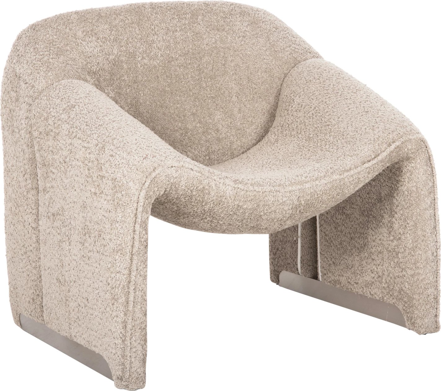 Karrige SPINER FH9599.08, pëlhurë boucle, ngjyrë bezhë, 81x64x74H cm