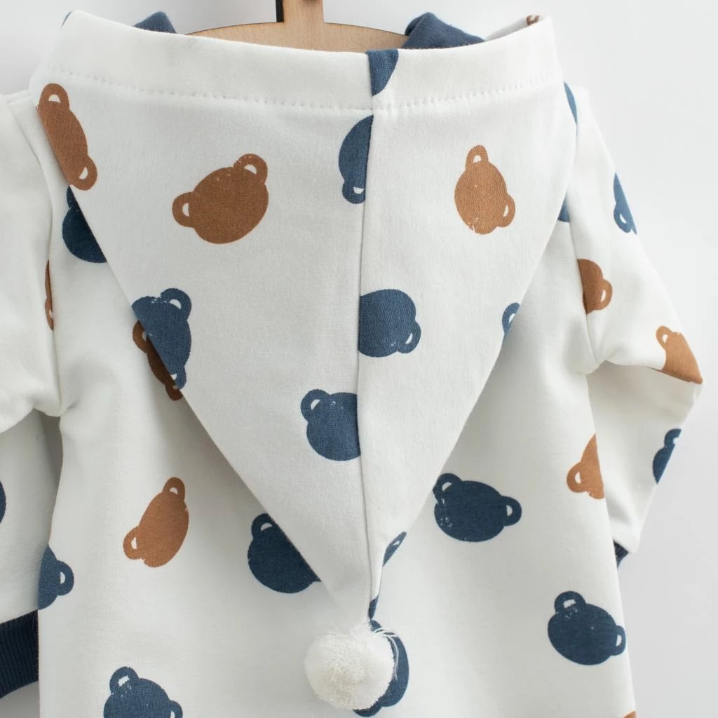 Kombinezon bebe për djem, New Baby, Little One, termik, me kapuç, zinxhir i plotë, madhësi 92 (18-24m), blu