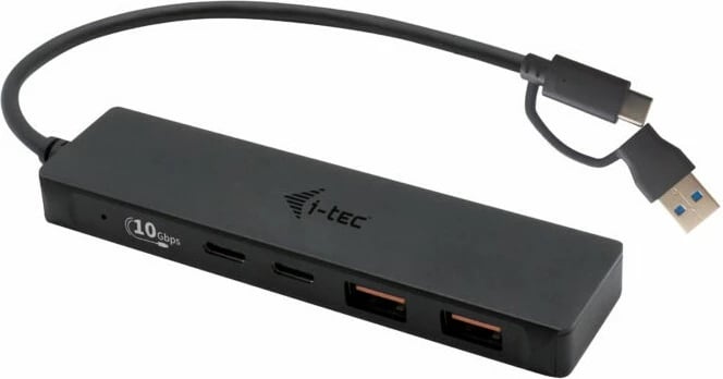 USB HUB I-Tec Metal, 4 porta (2x USB 3.0 + 2x USB-C), 10 Gbps, i zi