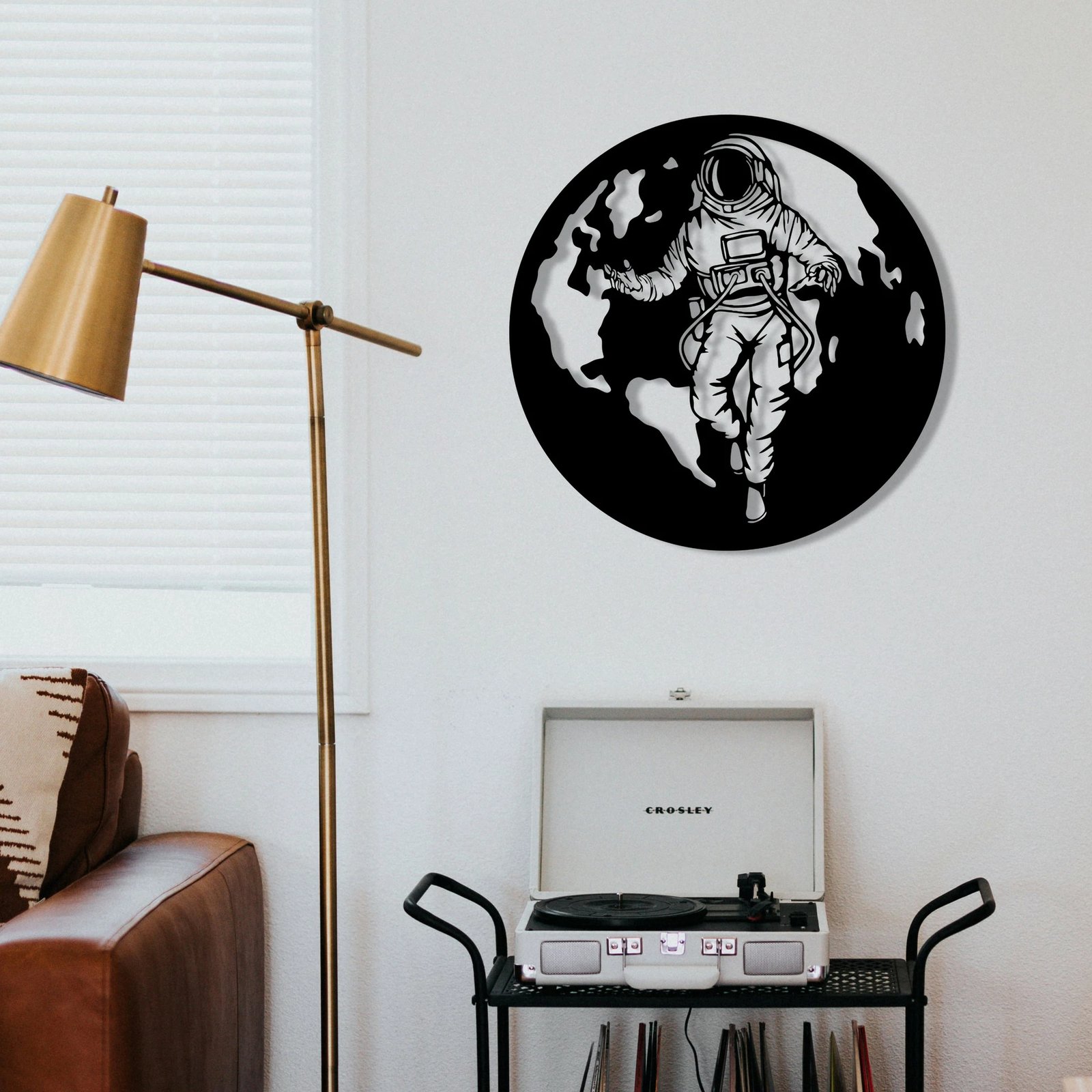 Aksesor dekorativ metalik për mur, Wallity, Asti, ngjyrë e zezë, 61x61cm