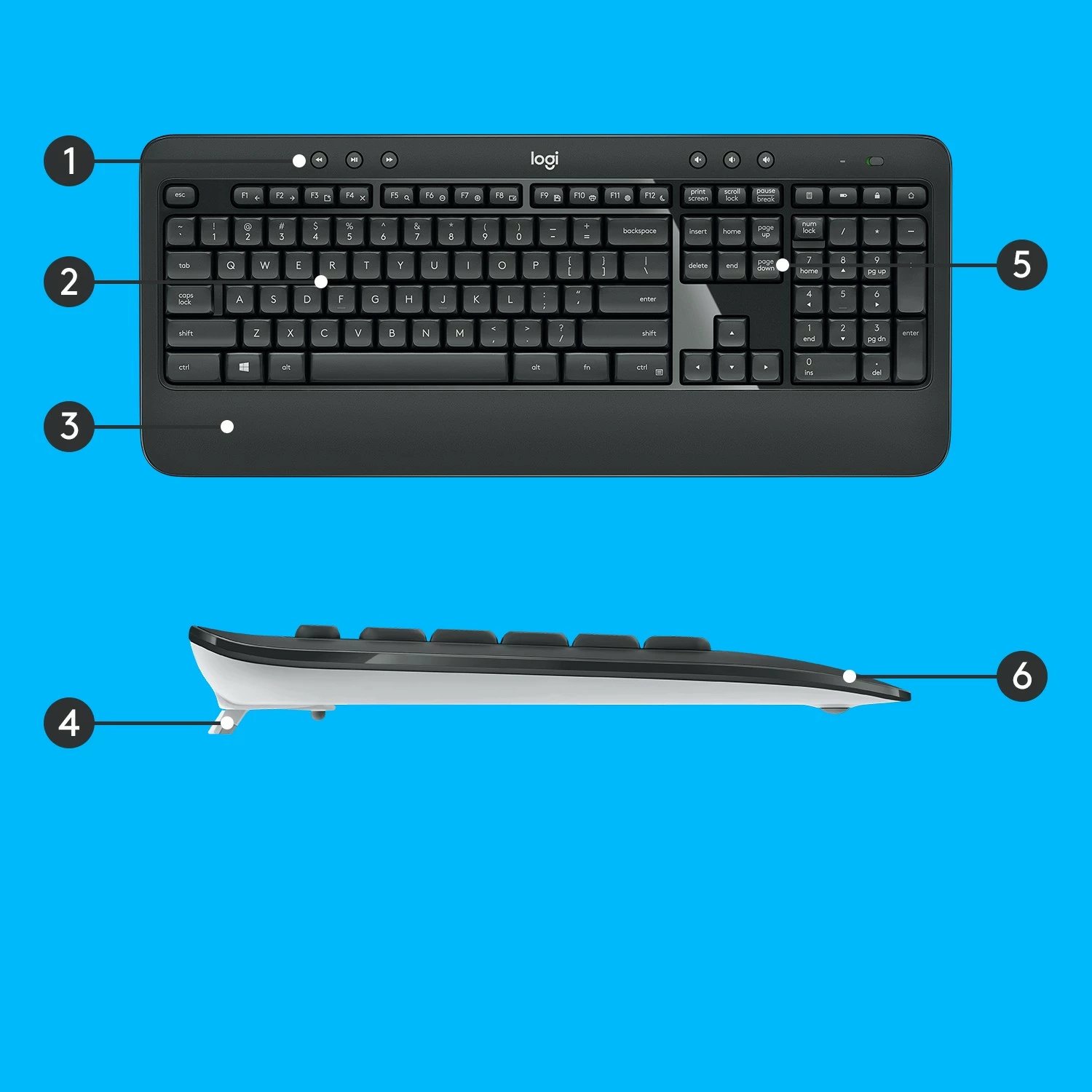Tastierë dhe maus Logitech MK540 Advanced, Wireless, USB, QWERTZ, E zezë, E bardhë