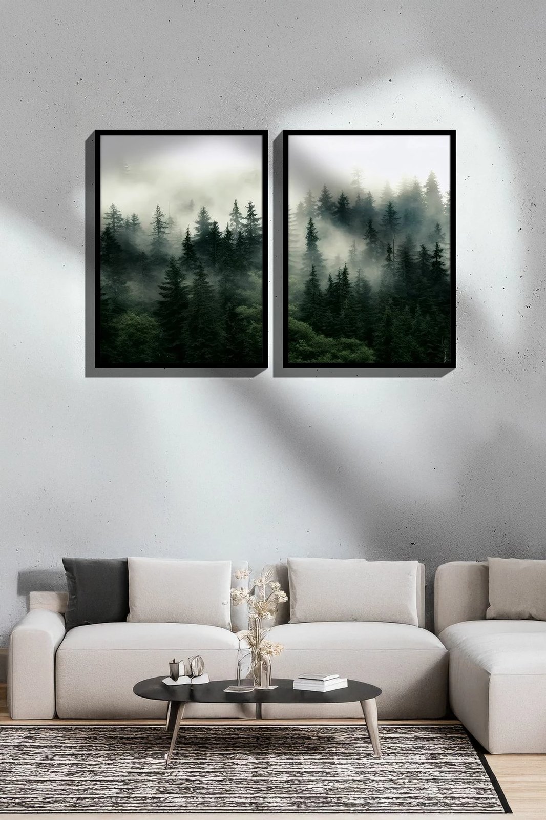 Pikturë dekorative me kornizë (2 copë), Wallity, Ersy2Lımodel19-Sıyah