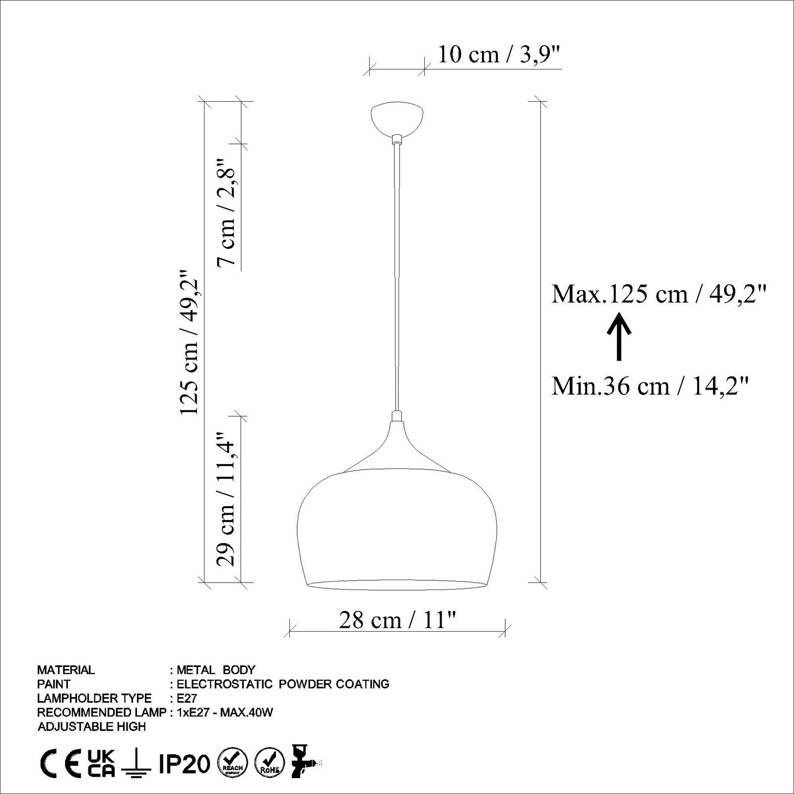 Llambë tavani Opviq, patine portokalli Llambë tavani Opviq, patine portokalli