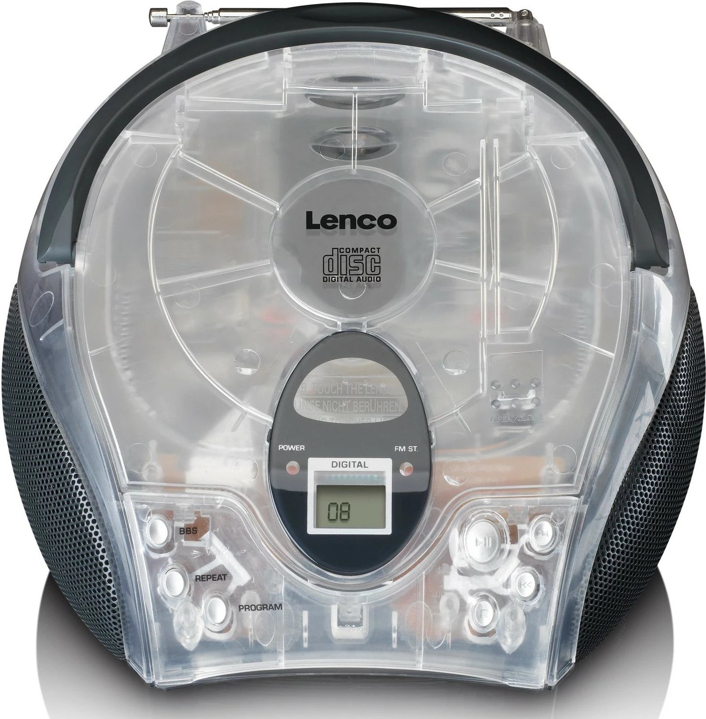 Radio portabile Lenco SCD-24, Bluetooth, CD, transparent