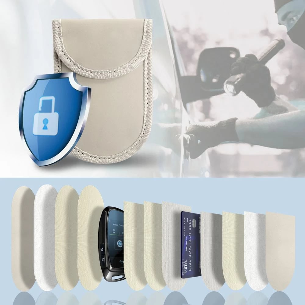 Mbështjellës çelësi makine Tech-Protect KLR100, bllokim RFID, Bezhë