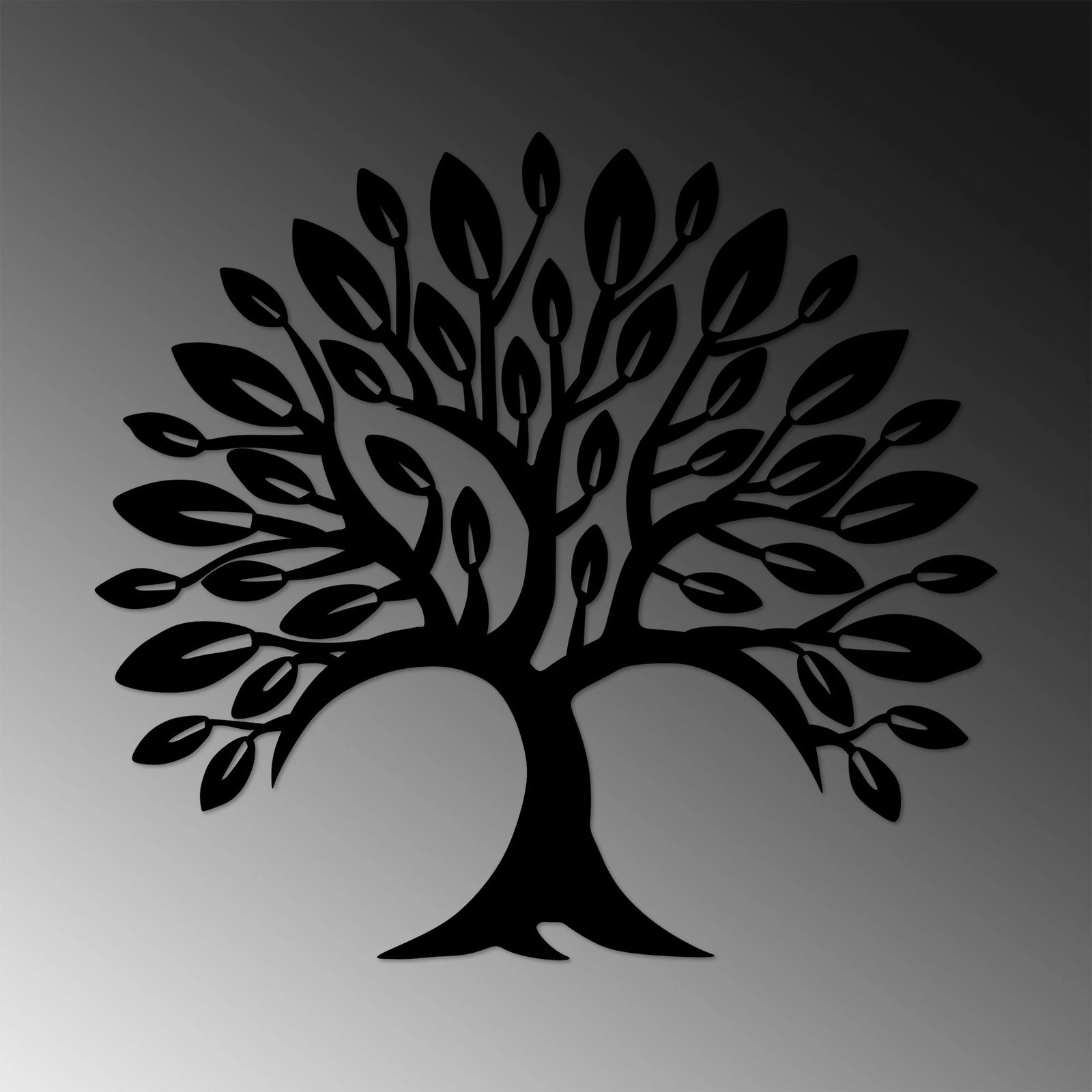 Aksesor dekorativ metalik për mur, Monumental Tree 5, ngjyrë e zezë, 70x57cm