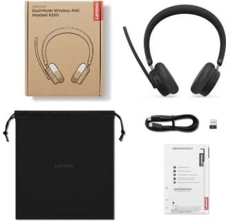 Kufje pa tela Lenovo 6550 Dual-Mode ANC, USB-A, Bluetooth 5.3, mikrofon me boom, 60h, e zezë