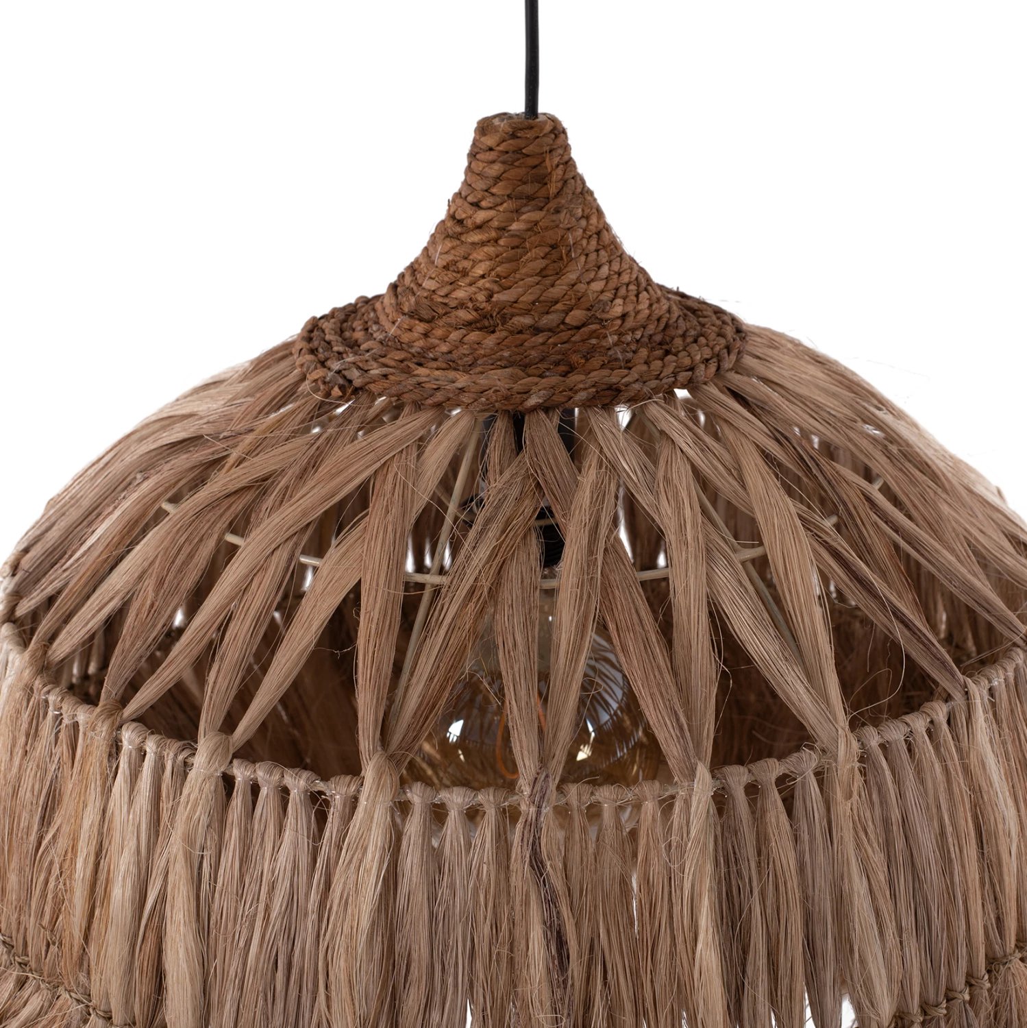 Llambë tavani me formë zile, fibra abaka natyrale, 50x50-80cm, FH7782 Llambë tavani me formë zile, fibra abaka natyrale, 50x50-80cm, FH7782