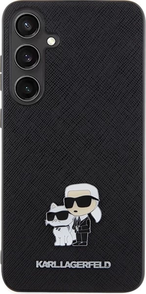 Mbështjellës Karl Lagerfeld Saffiano Karl&Choupette Pin për Samsung Galaxy S24+ S926, i zi