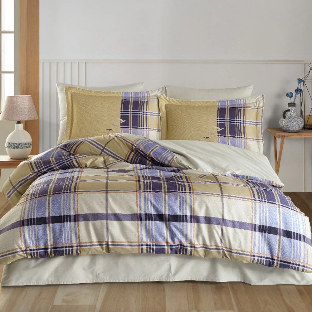 Set mbulesë për jorgan dopio, saten Tencel, L'essentiel, Yolanda, bezhë-lejla