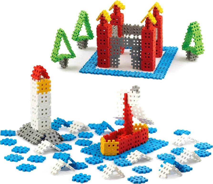 Set blloqe ndërtimi Marioinex Mini Waffle, 300 copë, shumëngjyrëshe