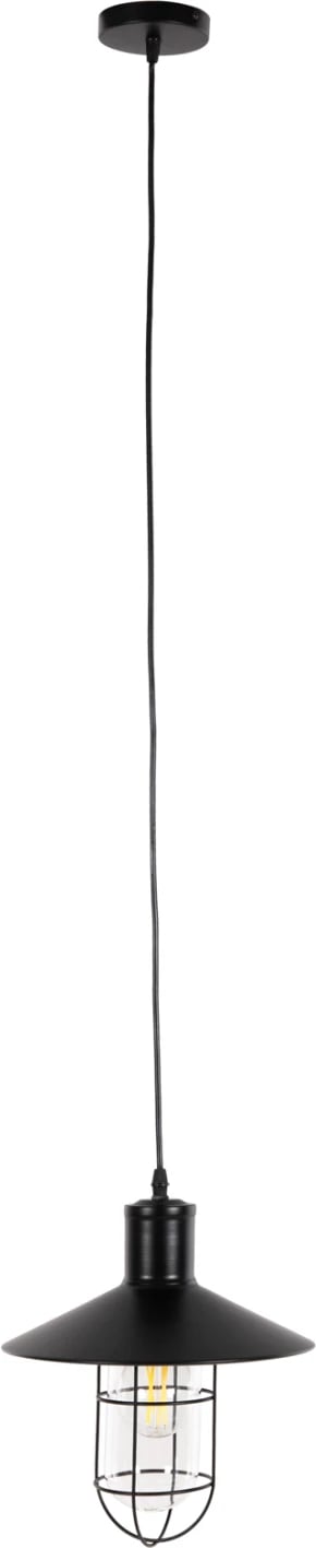 Llambë varëse tavani FH4119 metal-qelq, e zezë, Φ26x125H cm Llambë varëse tavani FH4119 metal-qelq, e zezë, Φ26x125H cm