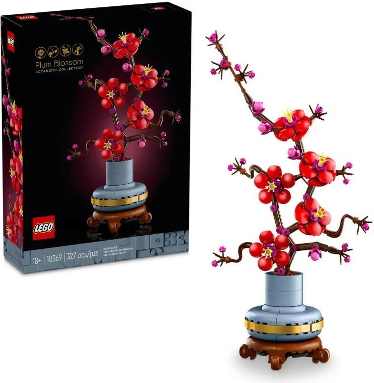 Set ndërtimi LEGO Icons 10369 Plum Blossom, 327 pjesë, dekor për shtëpi/zyrë