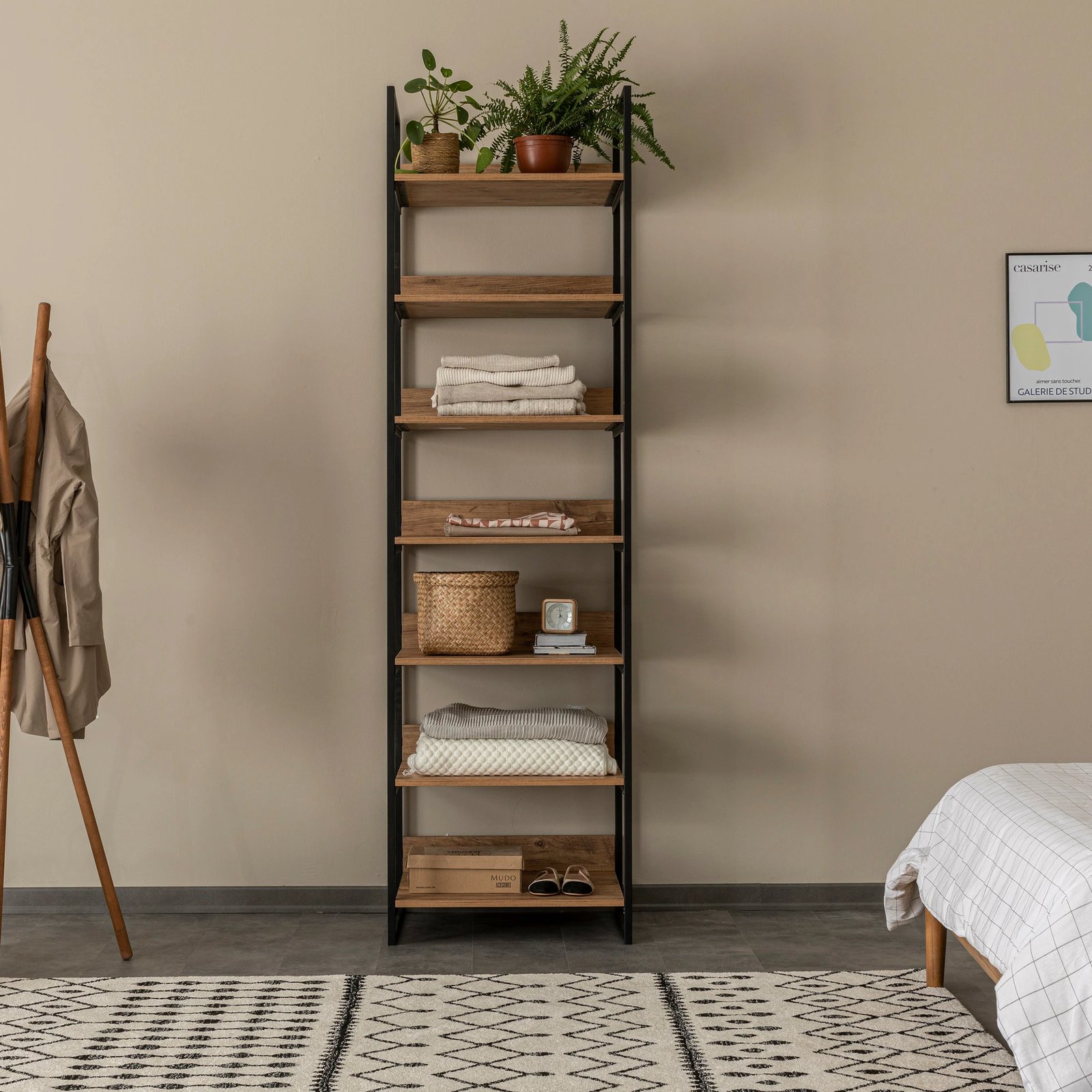 Dollap Hanah Home Dynamic - 05, ngjyrë Atlantic Pine, shumë rafte, 64x225x52cm