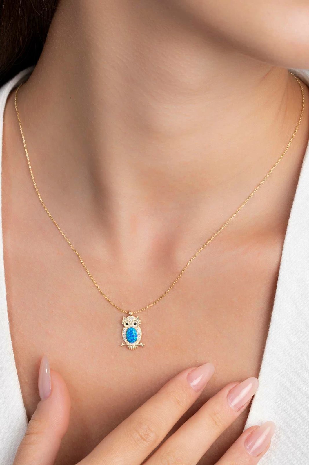 Qafore argjendi me stoli në formë buf, ngjyrë ari, Jumeon ELKSLVR7810A