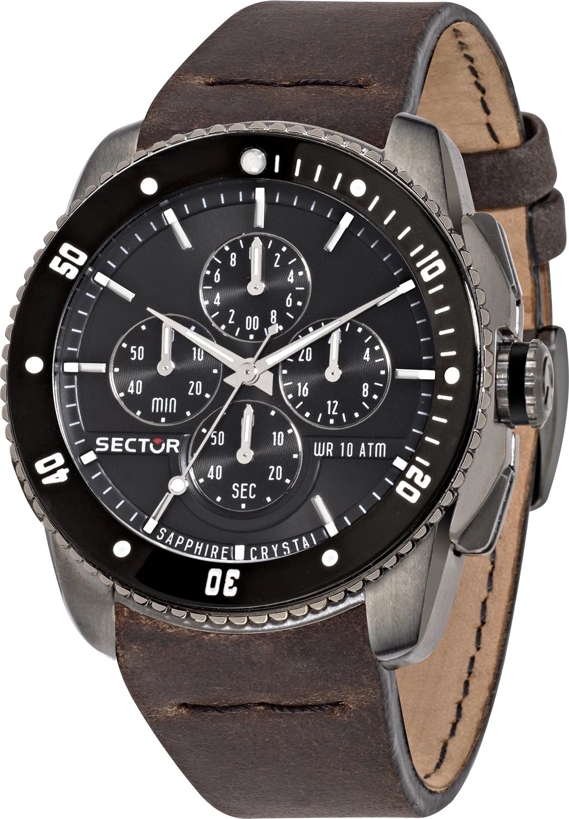 Orë dore për meshkuj SECTOR 350, rrip kafe