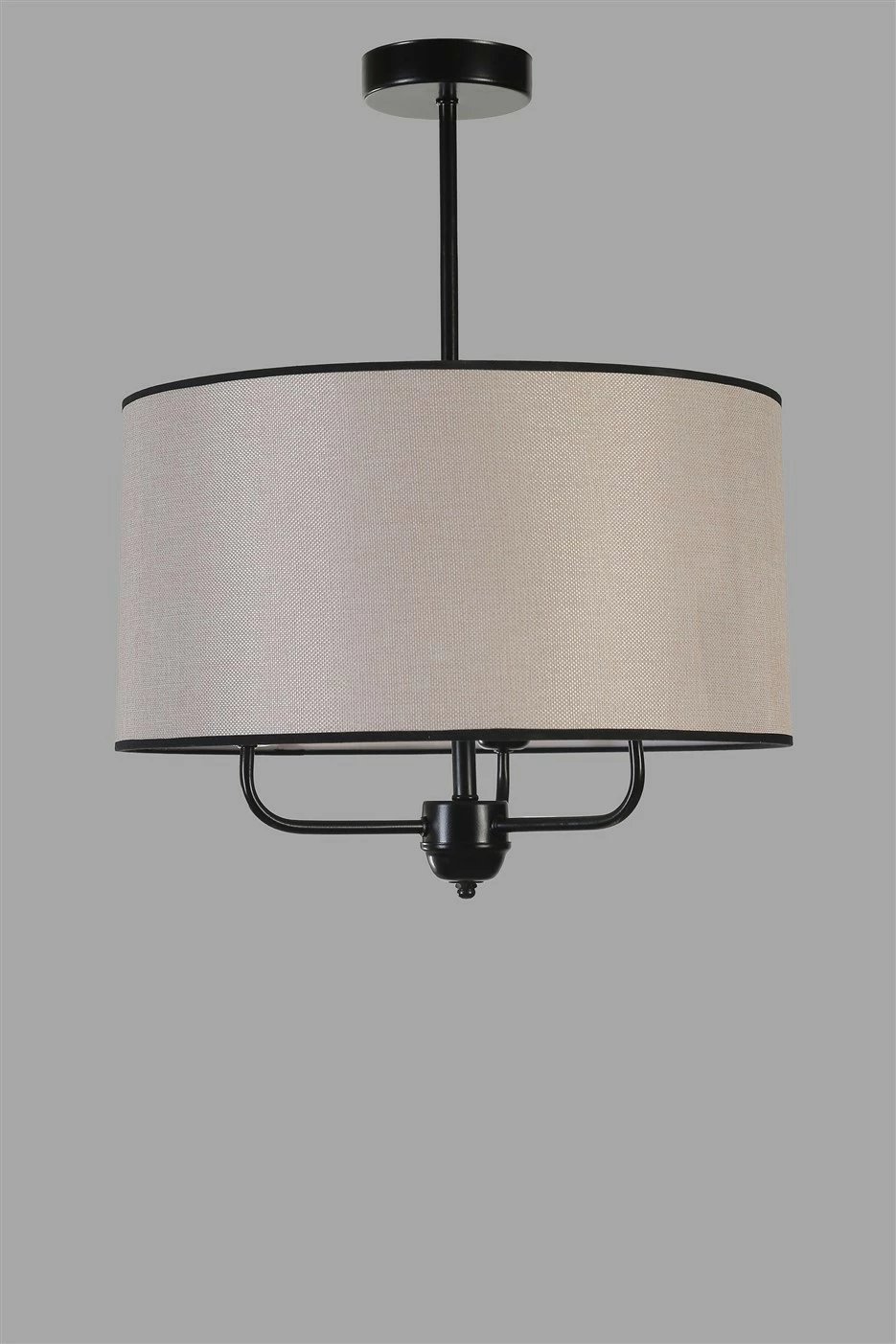 Llambë tavani Opviq, 8856-2, trup metalik, kapak bambuje, bezhë/zi