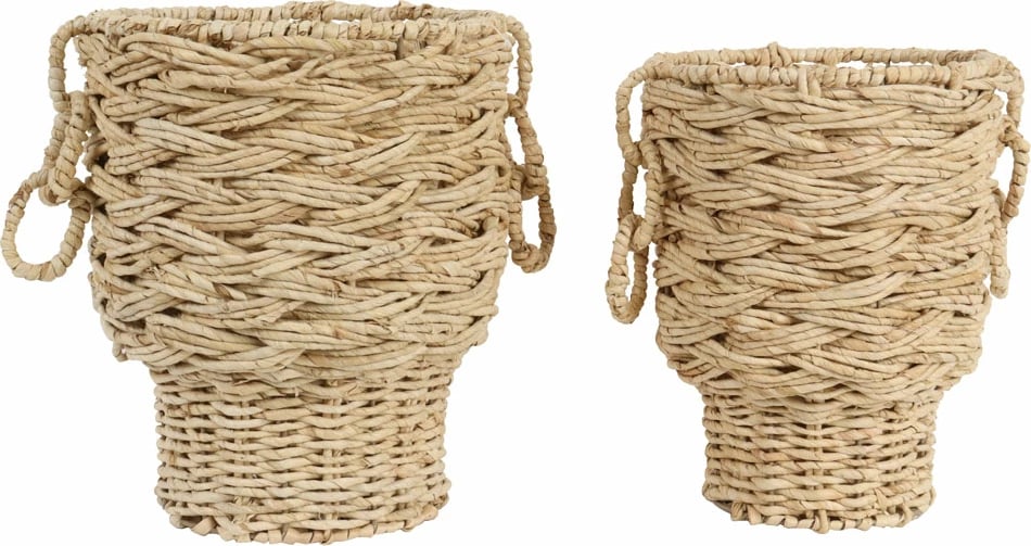 Set shporta POROS 2 copë, 29x29x35cm, gjethe misri, natyrale