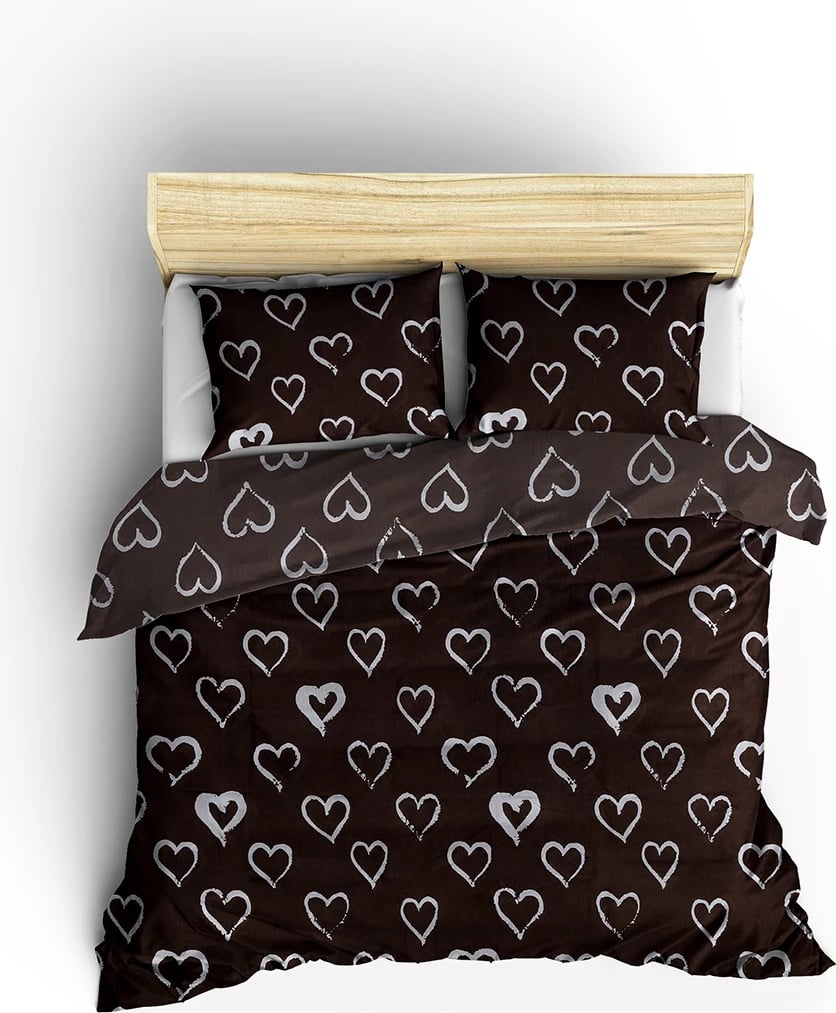 Set mbulesë për jorgan King, L'essentiel, Amaour, ngjyrë kafe dhe e bardhë Set mbulesë për jorgan King, L'essentiel, Amaour, ngjyrë kafe dhe e bardhë