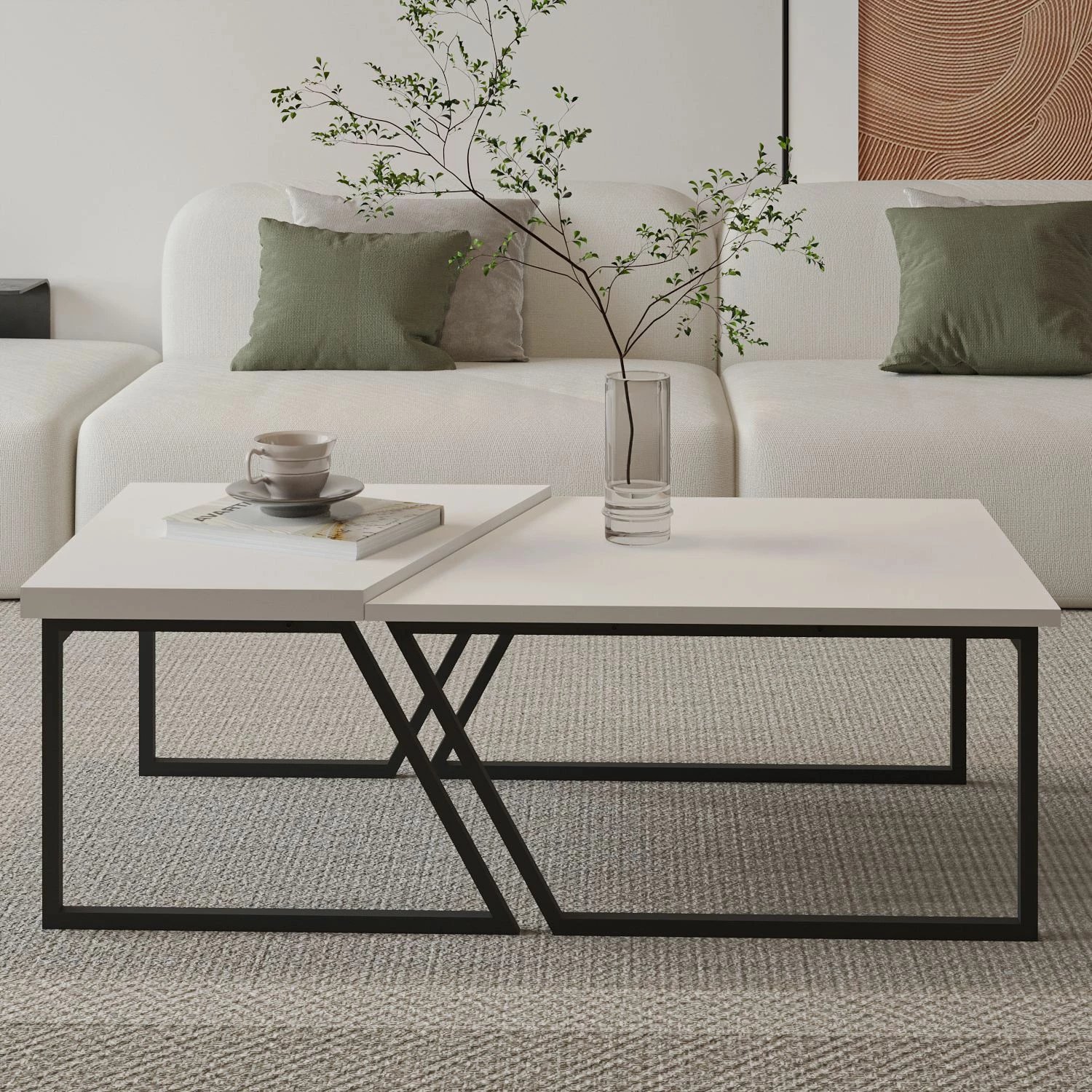 Set tavolinash kafeje Skye Decor, Verona P0024623, e bardhë