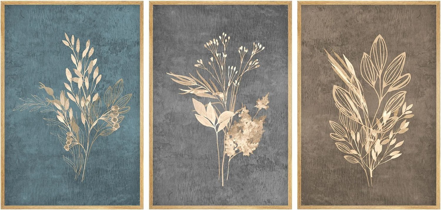 Set pikturash dekorative me kornizë, MDF, shumëngjyrëshe, Wallity, Huhu242, 20x30cm, 3 copë