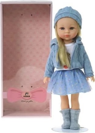 Lodër kukull, 38cm, me zë polak, Veshje blu