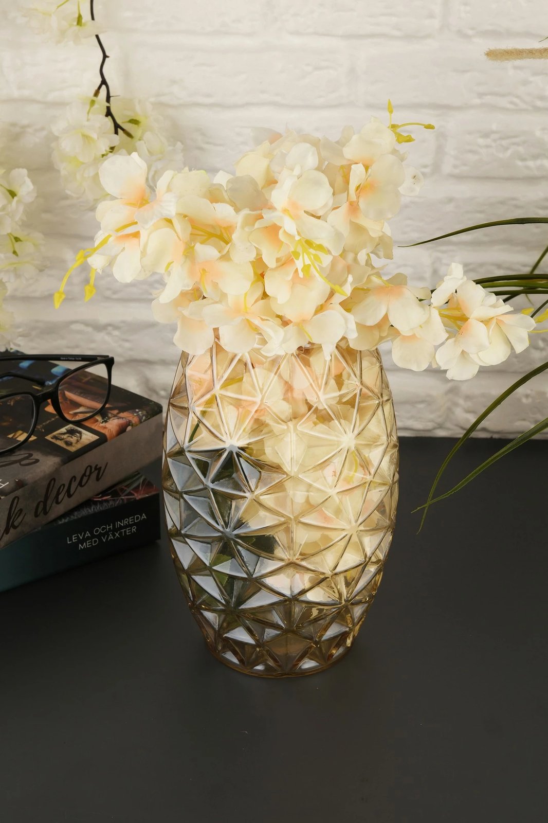 Vazo dekorative, xham i artë, Aberto Design, Sedef D26B Vazo dekorative, xham i artë, Aberto Design, Sedef D26B
