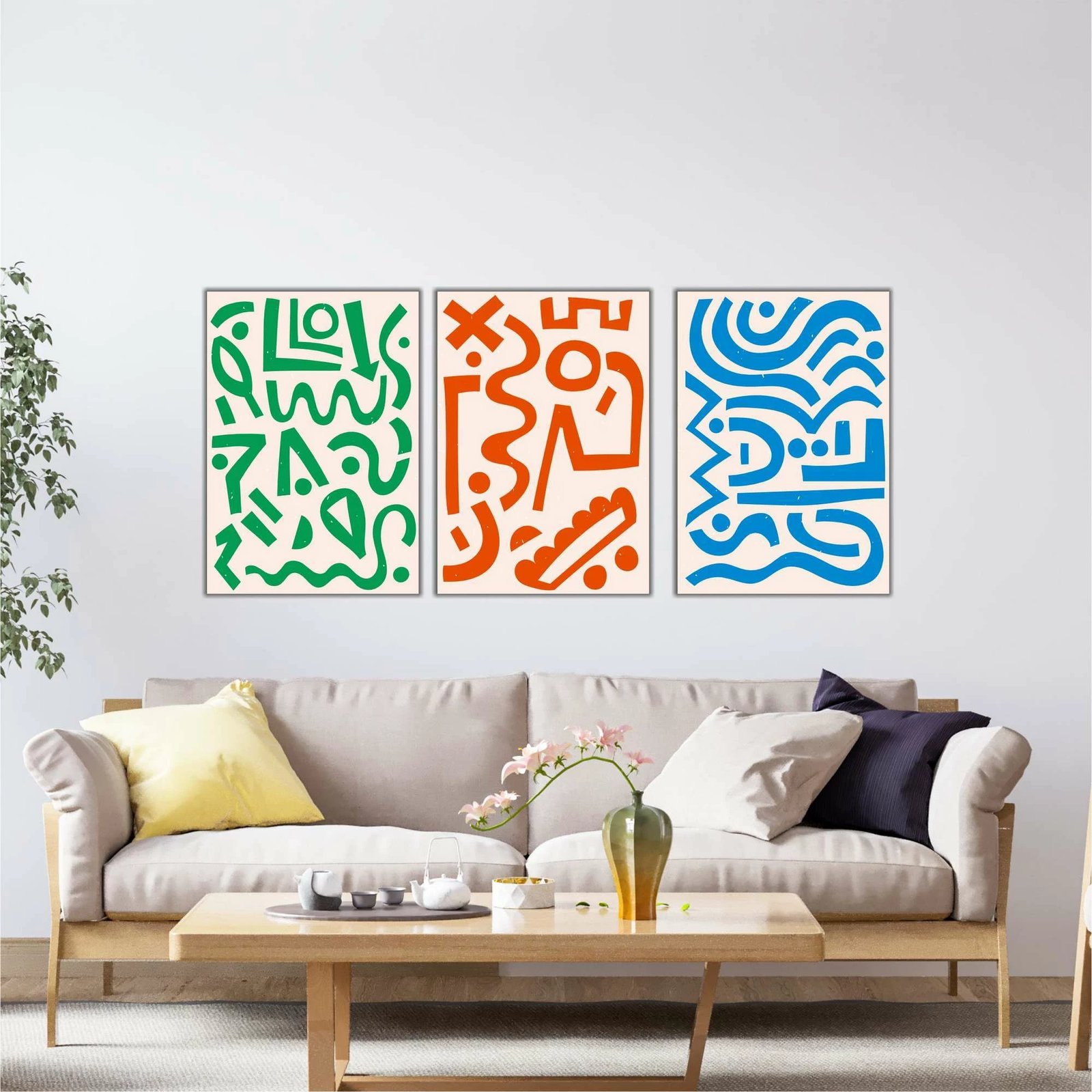 Set pikturash dekorative MDF, shumëngjyrëshe, Wallity, 3 copë, Mdf - 00102