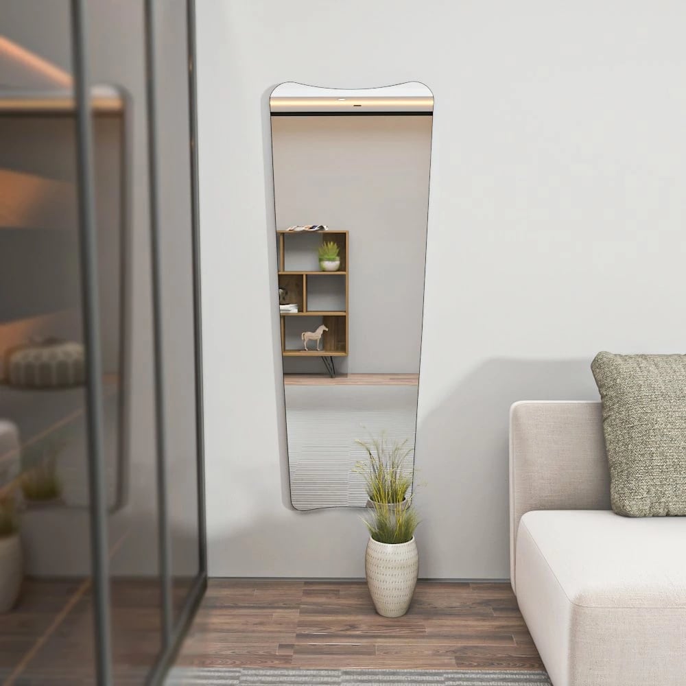 Pasqyrë Hanah Home, Vitros, ngjyrë e zezë, 55x150x2.2cm